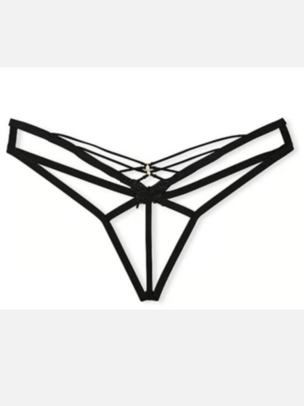 Victoria's secret VERY SEXY Butterfly Embroidery Crotchless Panty LARGE